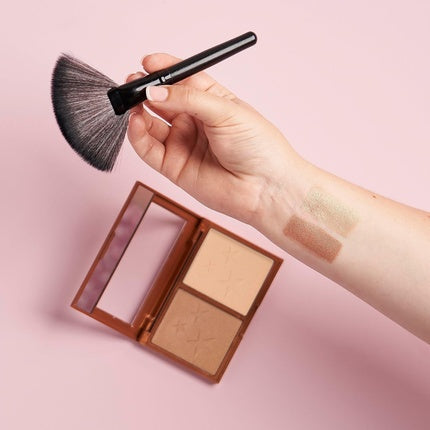 Pudră Duo W7, Hollywood Bronze & Glow, bronz și iluminator, maro și bej