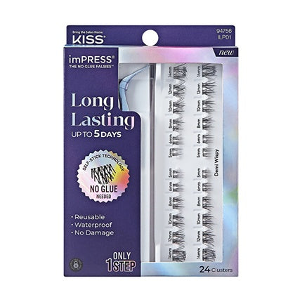 Kiss imPRESS False Eyelashes, 01, 24 bucăți, negru