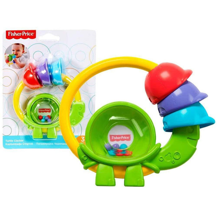 Jucărie zornăitoare Fisher Price Turtle Clacker, în formă de țestoasă