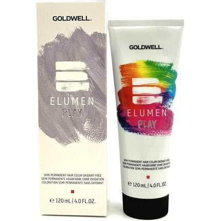 Vopsea de păr semipermanentă, Goldwell, Elumen Play, argintiu