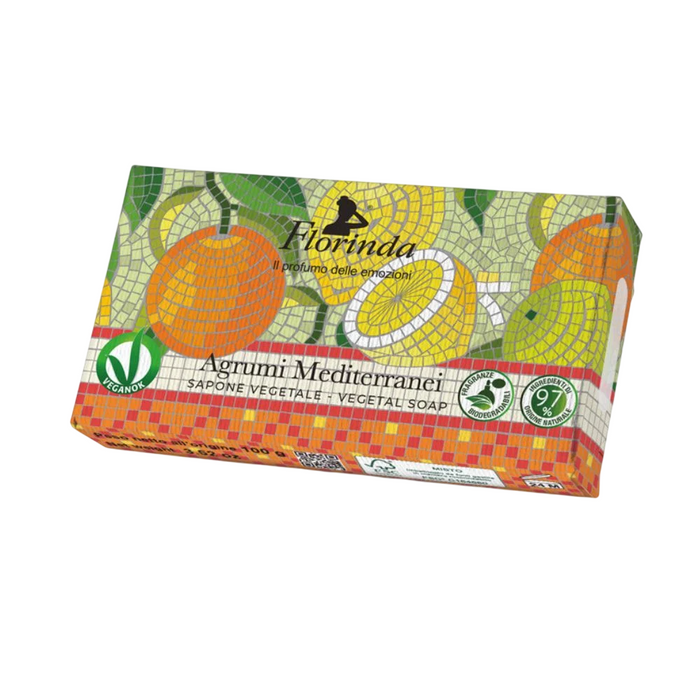 Săpun parfumat Florinda Agrumi Mediterranei, hidratant, vegan, 100 g