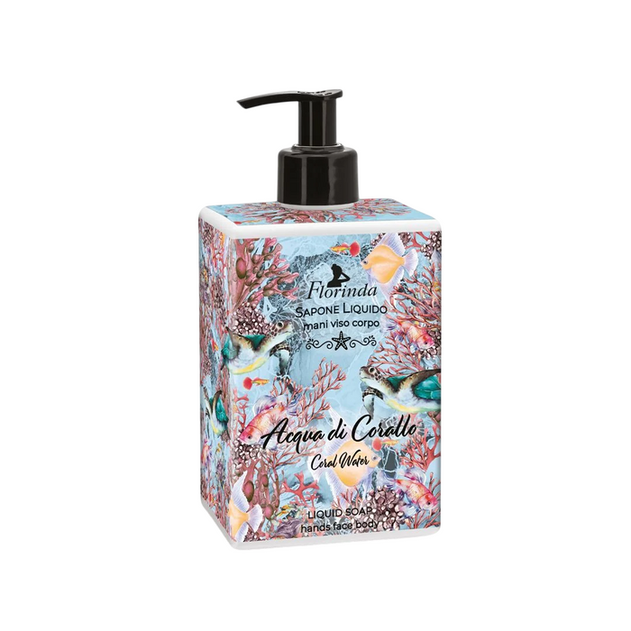 Săpun lichid Florinda Coral Water, pentru mâini, față și corp, cu efect de curățare și catifelare, 500 ml