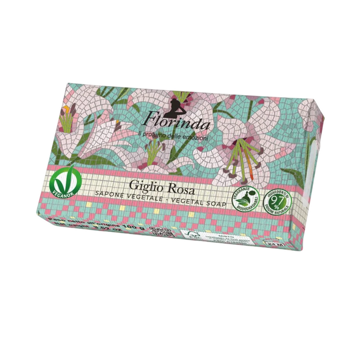 Săpun parfumat Florinda Giglio Rosa, vegan, hidratant, 100 g