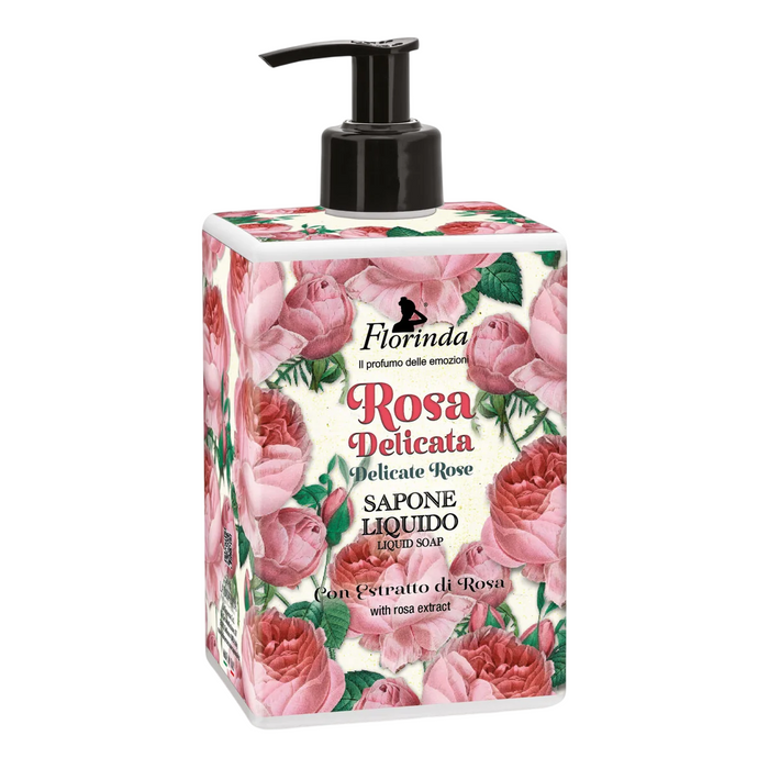 Săpun lichid Florinda Rosa Delicata, pentru mâini, față și corp, cu extract de trandafir, 500 ml