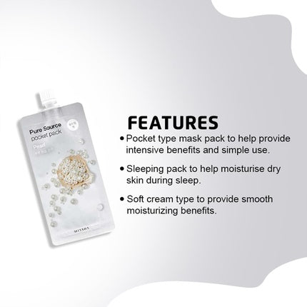 Mască de față Missha Pure Source Pocket Pack Pearl 10 Ml