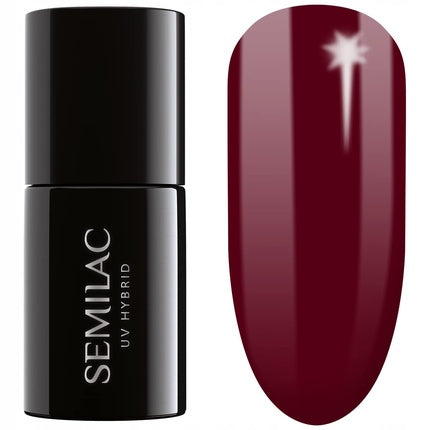 Semilac UV Nail Polish Burgundy Red 404 Black Beans Muffin, 7ml