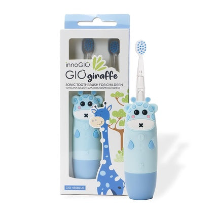 Perie de dinți electrică Innogio GIOgiraffe pentru copii, albastră, cu lumină colorată