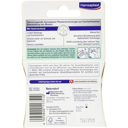 Plasture Hansaplast pentru bășici la călcâie, 5 bucăți