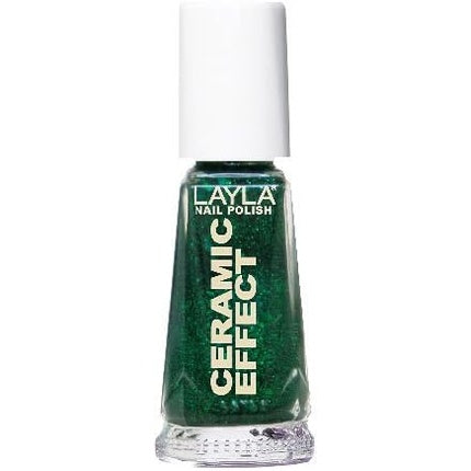 Layla Ceramic Effect Nail Polish N.54 Green Galaxy, Esmalte de unghii cu efect ceramic, Verde închis