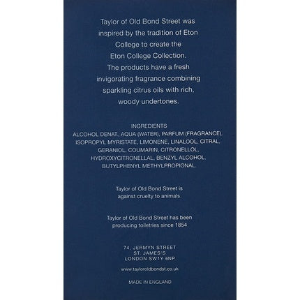 Aftershave Taylor Of Old Bond Street Eton College 100ml, transparent