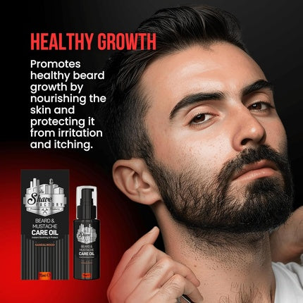 Ulei de Îngrijire pentru Barbă și Mustață, The Shave Factory, Sandalwood, 90 ml, Ambalaj Sticlă Maro