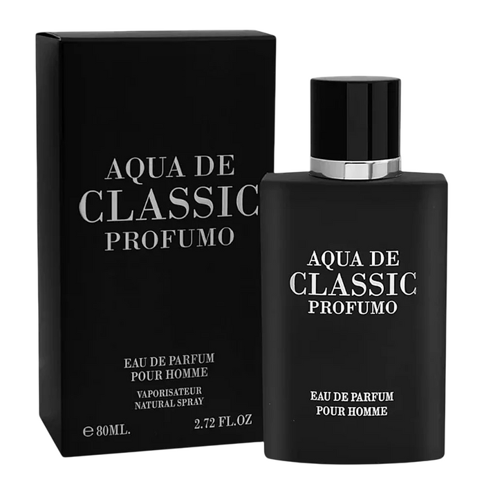 Apă de parfum Fragrance World Aqua de Classic Profumo, pentru bărbați, 80 ml