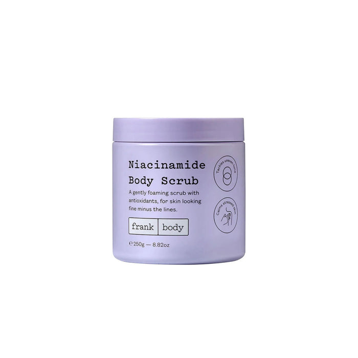 Exfoliant pentru corp Frank Body Niacinamide Body Scrub, cu niacinamidă, efect de netezire, 250 g