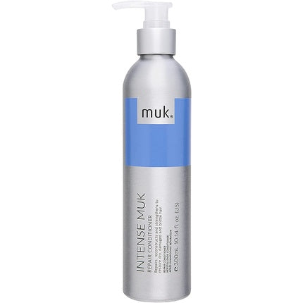Condiționator pentru păr, Fat Muk, Intense Muk Repair, 300ml, sticlă metalică argintie cu etichetă albastră