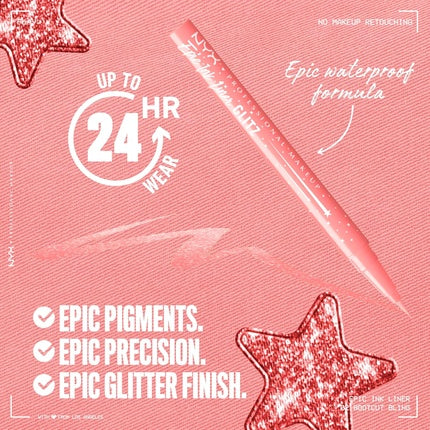 Rimă lichidă pentru ochi NYX Professional Makeup Epic Ink Glitz Liner Waterproof Metallic