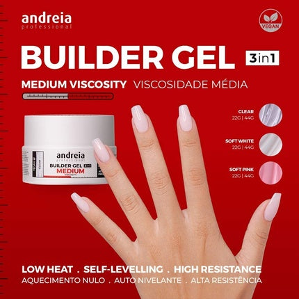 Gel constructie unghii, Andreia, 3-in-1, alb
