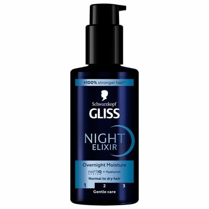 Ser de par, Schwarzkopf GLISS Kur Night Elixir, 200ml, hidratare intensă, haptIQ + Hyaluron