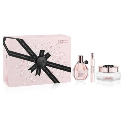 Viktor & Rolf Flowerbomb, Set cadou parfum 100ml + 200ml + 10ml, Culoare roz