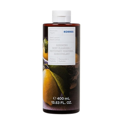 Gel de duș Korres cu busuioc și lămâie, 400 ml