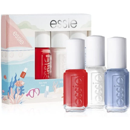 Ojă, Essie, set mini Trio Summer 2022 culori roșu alb albastru
