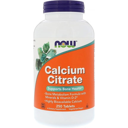 Supliment Calciu Citrat, Now Foods, 250 comprimate, cu Vitamina D2