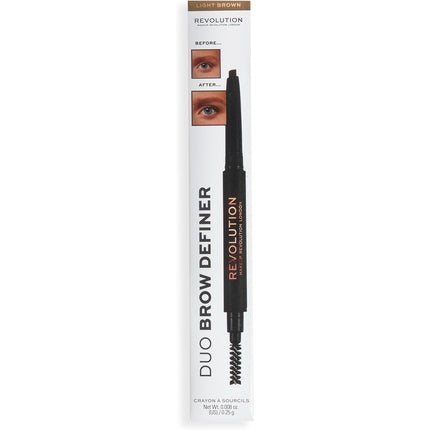 Creion Sprâncă, Makeup Revolution, Duo Brow Definer, Light Brown