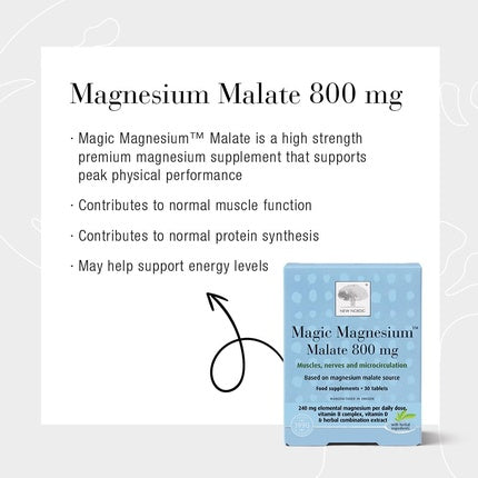 Supliment alimentar Magic Magnesium Malate 800 mg, 475 pastile, New Nordic