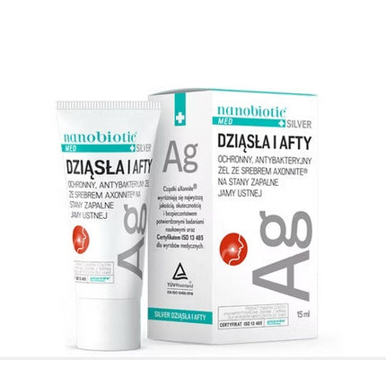 Gel Antibacterian Nanobiotic cu Argint Ag pentru Afte și Gingii, 15ml