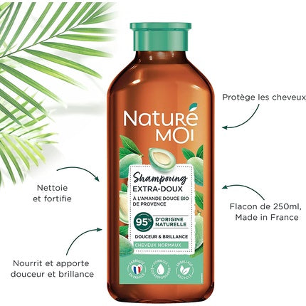 Șampon Naturé Moi Extra-Gentle, 250ml, ambalaj plastic maro