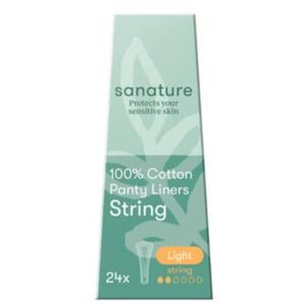 Sanature Cotton Panty Liners String - 100% Bumbac, Absorbție Ușoară