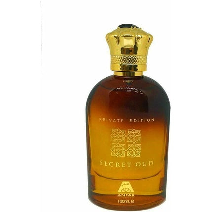 Parfum Secret Oud Private Edition, Anfar, 100ml EDP, sticlă ambrată, dop auriu