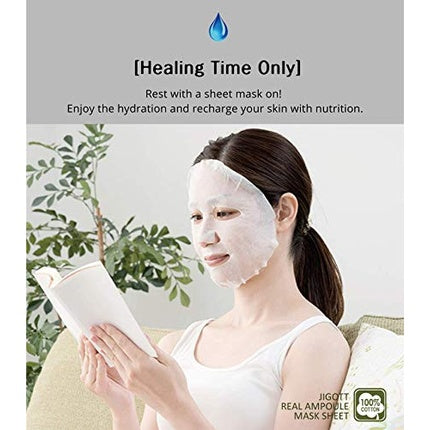 Jigott Green Tea Real Ampoule Mask, Mască fațată, 27ml