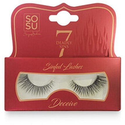 Sosu Cosmetics Deceive Sinful Lashes False Eyelashes, Culoare negru, design dramatic