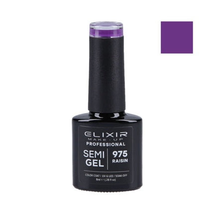 Lac de unghii Elixir, Semi Gel, 975, mov