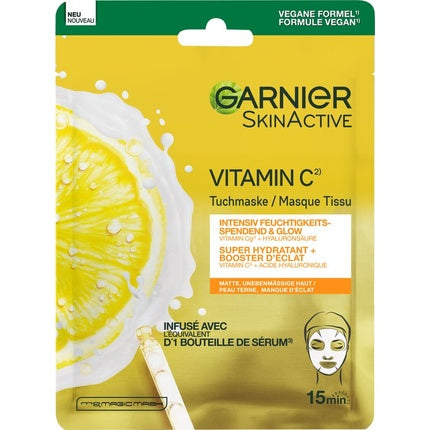 Masca textilă facială, Garnier Skinactive, cu vitamina C