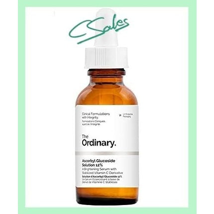 Serum Vitamina C, The Ordinary, Ascorbyl Glucoside Solution 12%, Soluție 30ml, ambalaj sticlă brună