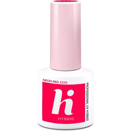 Smalt UV Gel Hi Hybrid 233 Bright Neon Red 5ml Culoare Roșie Neon