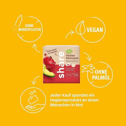 Șampon solid, Share, rodie și avocado, vegan