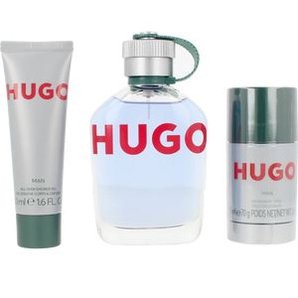 Set Parfum Hugo Man, Cadou 3 Piese, Apă de Toaletă, Gel de Duș, Deodorant