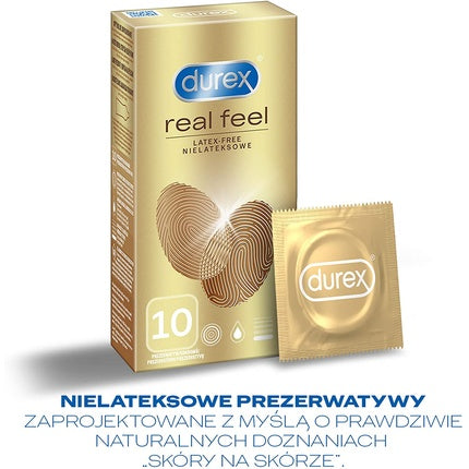 Prezervative Durex Real Feel, latex-free, 10 bucăți
