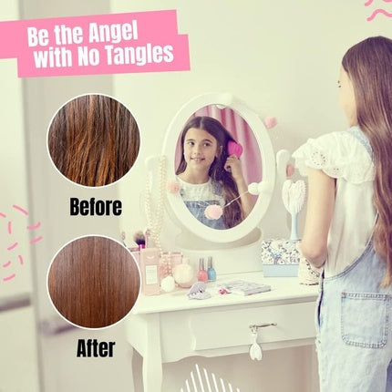 Perie de păr pentru copii Tangle Angel Cherub - Alb Gloss