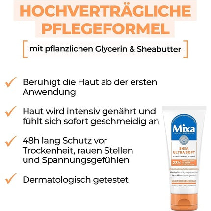 Cremă de Mâini Mixa Ultra Soft cu Unt de Shea și Glicerină, 100ml