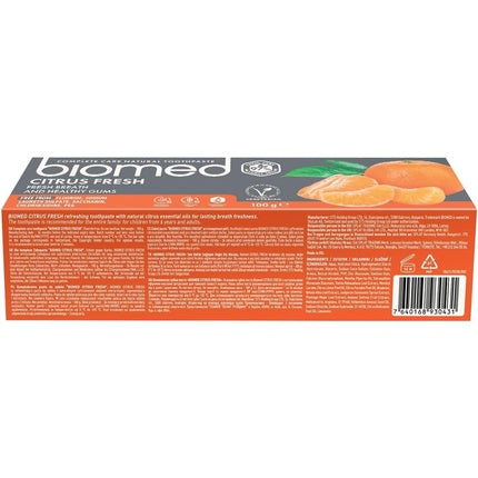 Pastă de dinți Biomed Citrus Fresh cu esențe de mandarină, grapefruit și lămâie, 100g