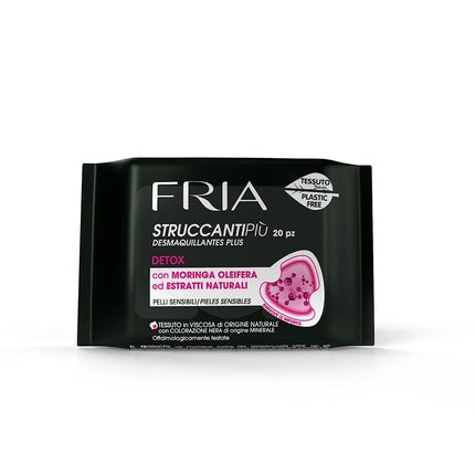 Șervețele demachiante, Fria, detoxifiant, cărbune, 20 bucăți
