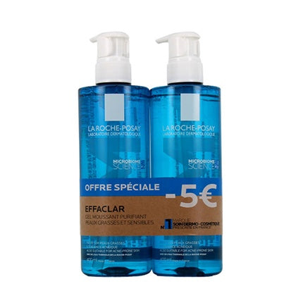 Gel de curățare purifiant La Roche-Posay Effaclar, set 2 x 400 ml