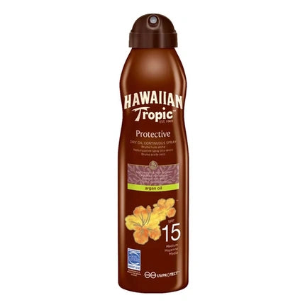 Spray de protecție solară Hawaiian Tropic Dry Argan Oil SPF 15, 177 ml