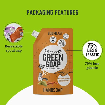 Săpun lichid, Marcel's Green Soap, Sandalwood & Cardamom, 500ml