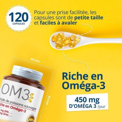 Supliment alimentar, Om3, Wild Fish Oil, 50 capsule, Omega-3 marin