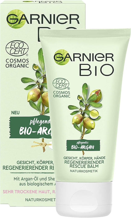 Balsam pentru corp Garnier Bio - Argan Nutriente, regenerant, pentru față, corp și mâini, 50 ml