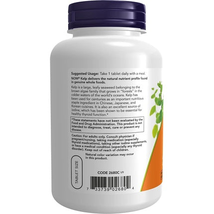Suplement Iod, NOW Foods, Kelp Natural Iodine, 150mcg, 200 Tablete